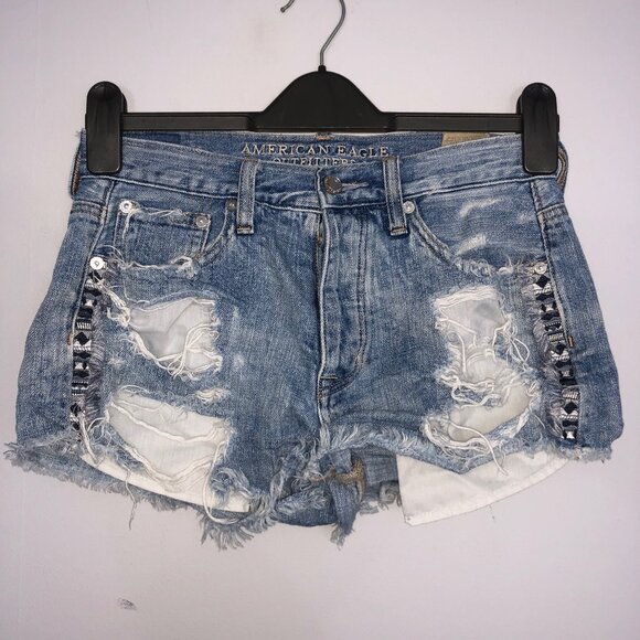 American Eagle Outfitters Pants - American Eagle Jean Shorts Womens 2 Vintage High-Rise Festival Button Fly Blue